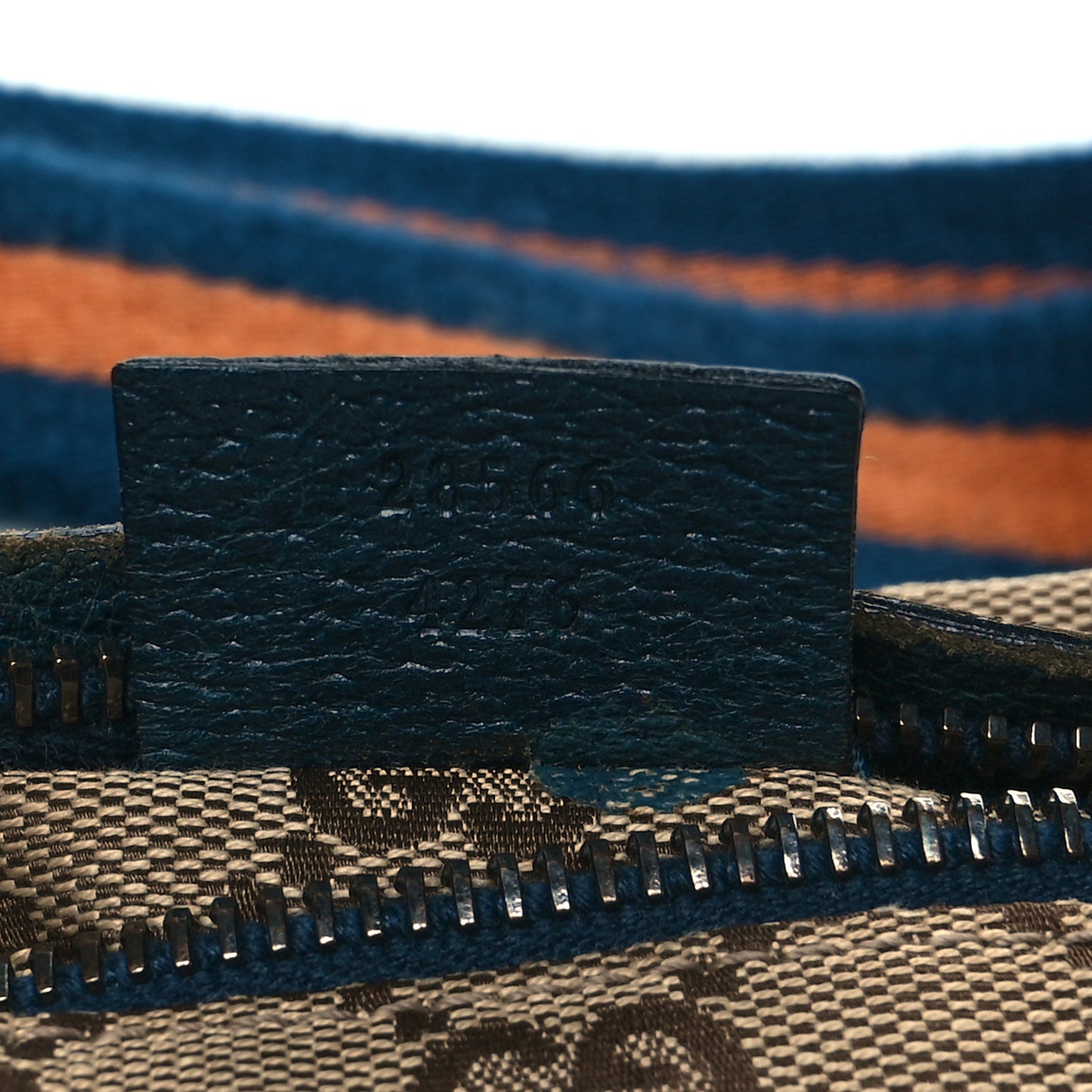 GG Monogram Web Double Pocket Belt Bag Navy
