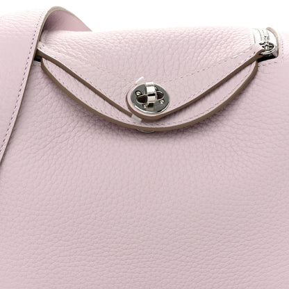 Hermes Taurillon Clemence Verso Mini Lindy 20 Mauve Pale Mushroom 8 of 11