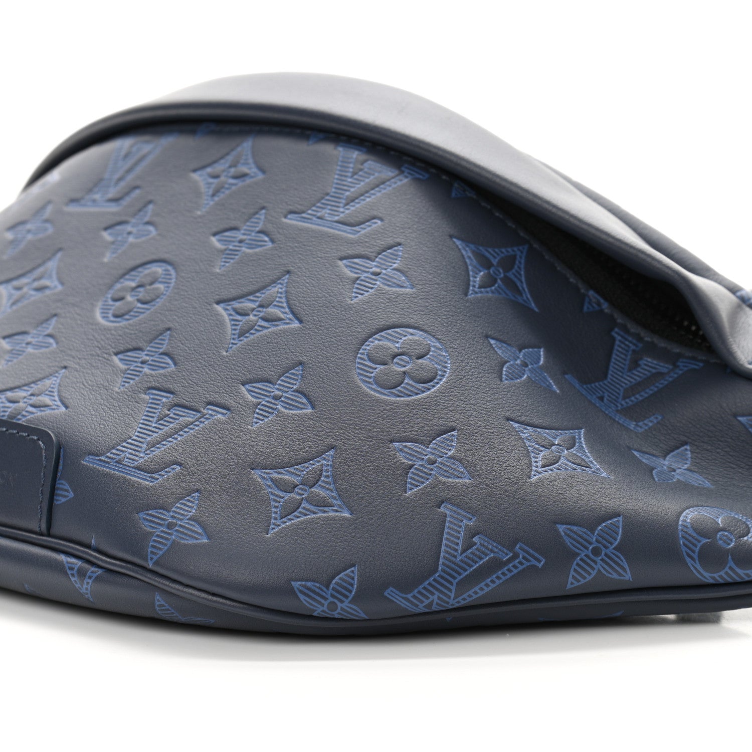 Louis Vuitton Calfskin Monogram Shadow Discovery Bumbag PM Navy Blue 9 of 10