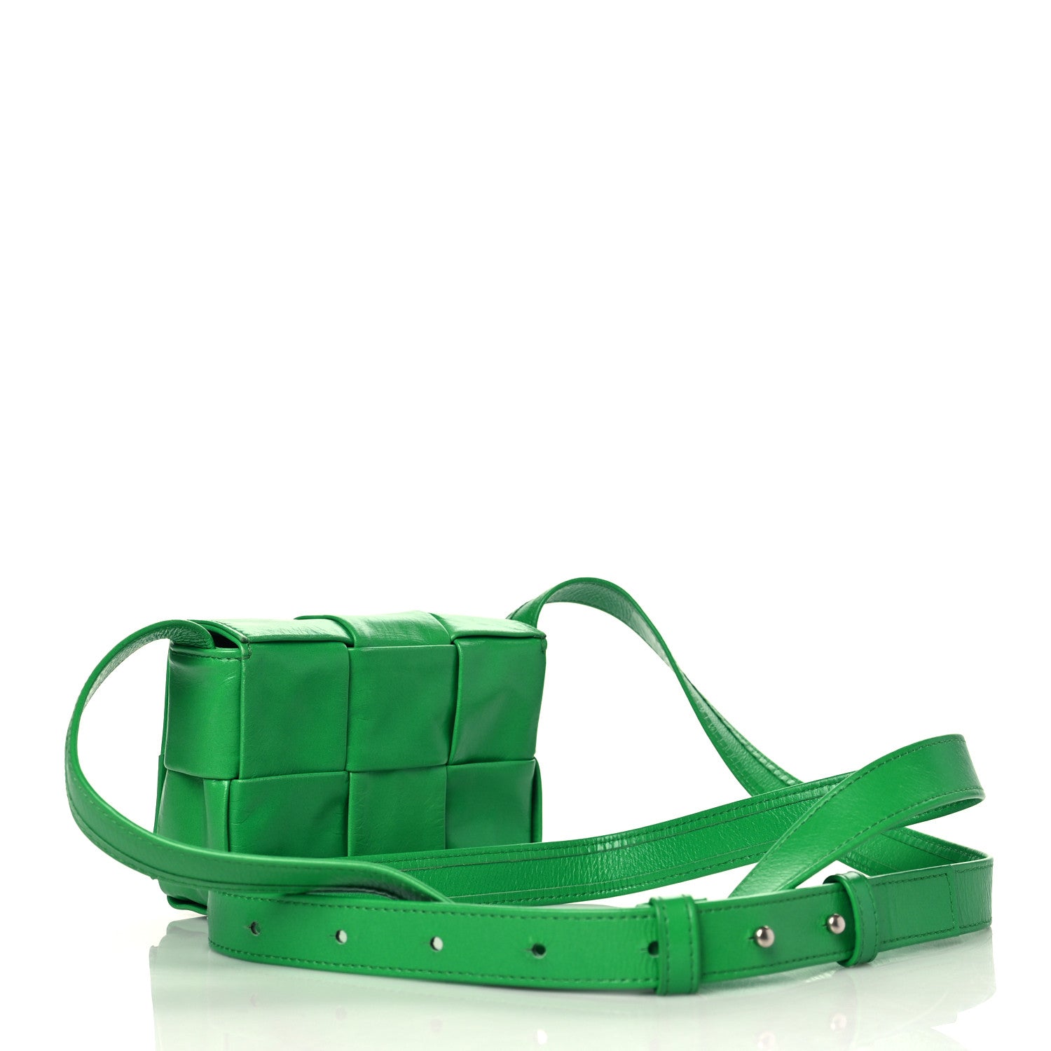 Bottega Veneta Crinkled Lambskin Maxi Intrecciato Extra Mini Cassette Crossbody Bag Parakeet 3 of 9