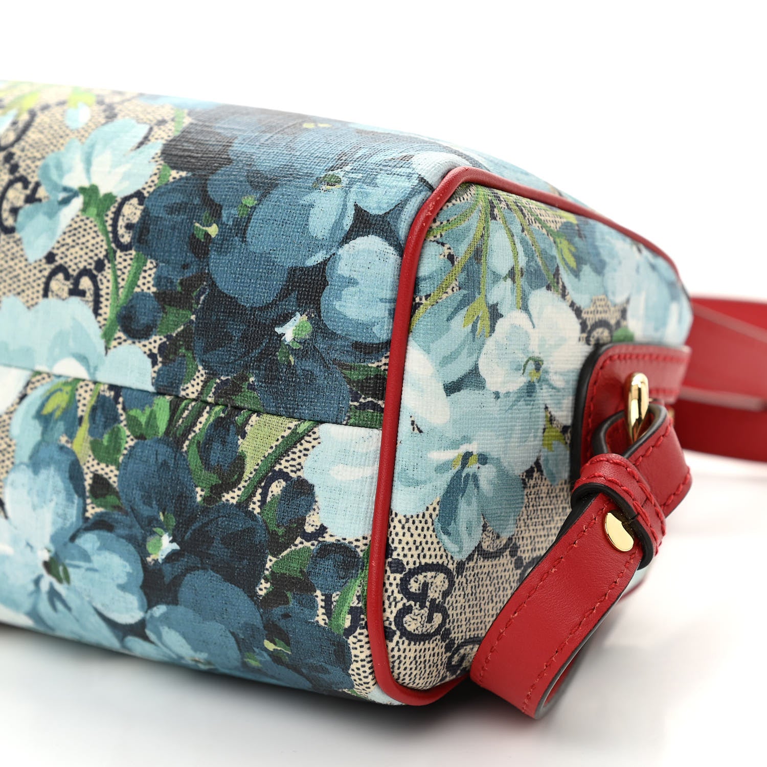 Gucci GG Supreme Monogram Blooms Mini Boston Navy Blue Hibiscus 11 of 11