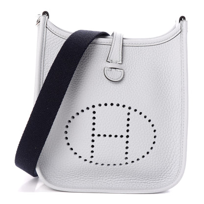 Hermes Taurillon Clemence Amazone Evelyne TPM Bleu Pale Indigo 1 of 8