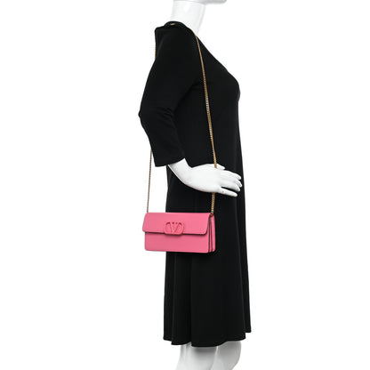 Valentino Garavani Smooth Calfksin Vlogo Wallet On Chain Feminine Pink 2 of 10