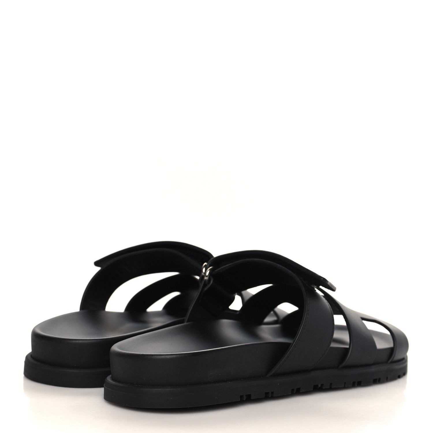 Hermes Calfskin Womens Chypre Sandals 39 Black 4 of 7