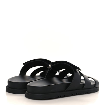 Hermes Calfskin Womens Chypre Sandals 39 Black 4 of 7