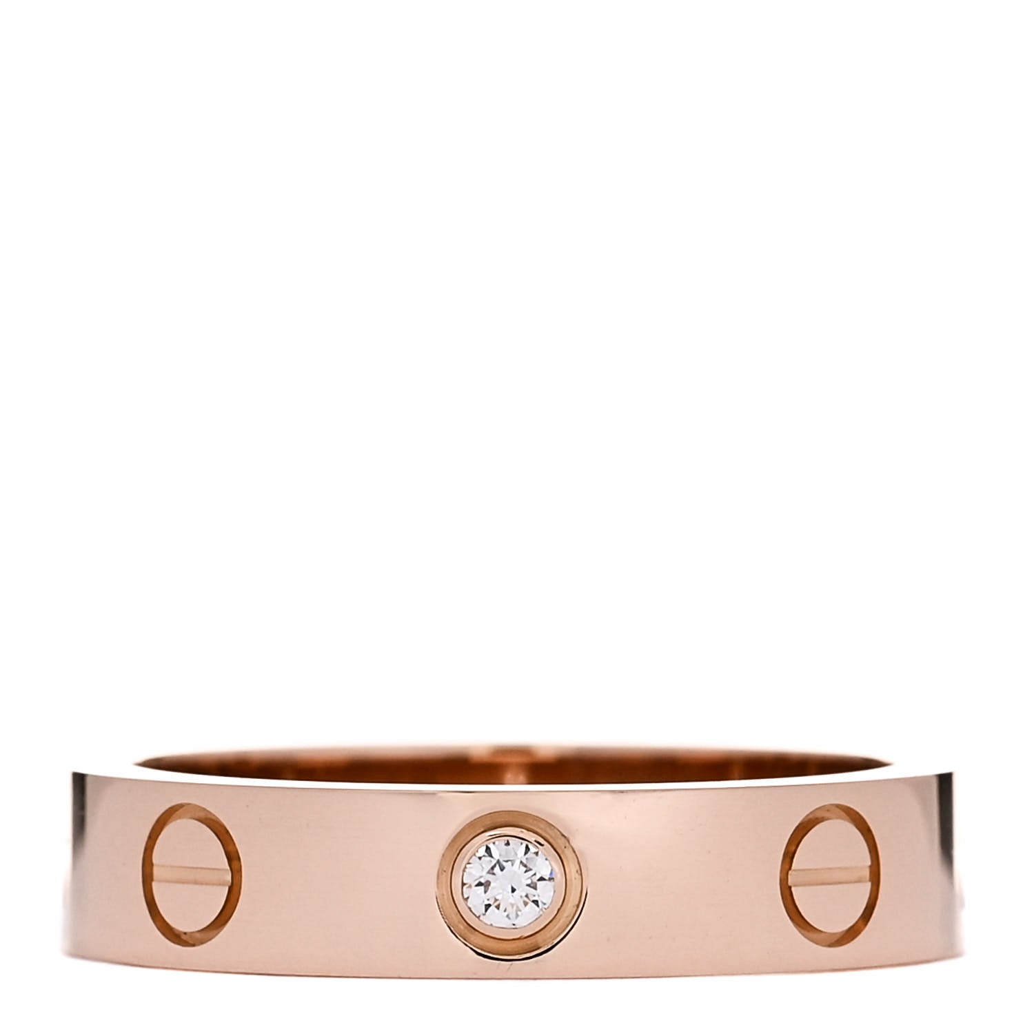 Cartier 18K Pink Gold Diamond 4mm LOVE Wedding Band Ring 49 4.75 1 of 4