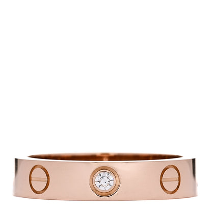 Cartier 18K Pink Gold Diamond 4mm LOVE Wedding Band Ring 49 4.75 1 of 4