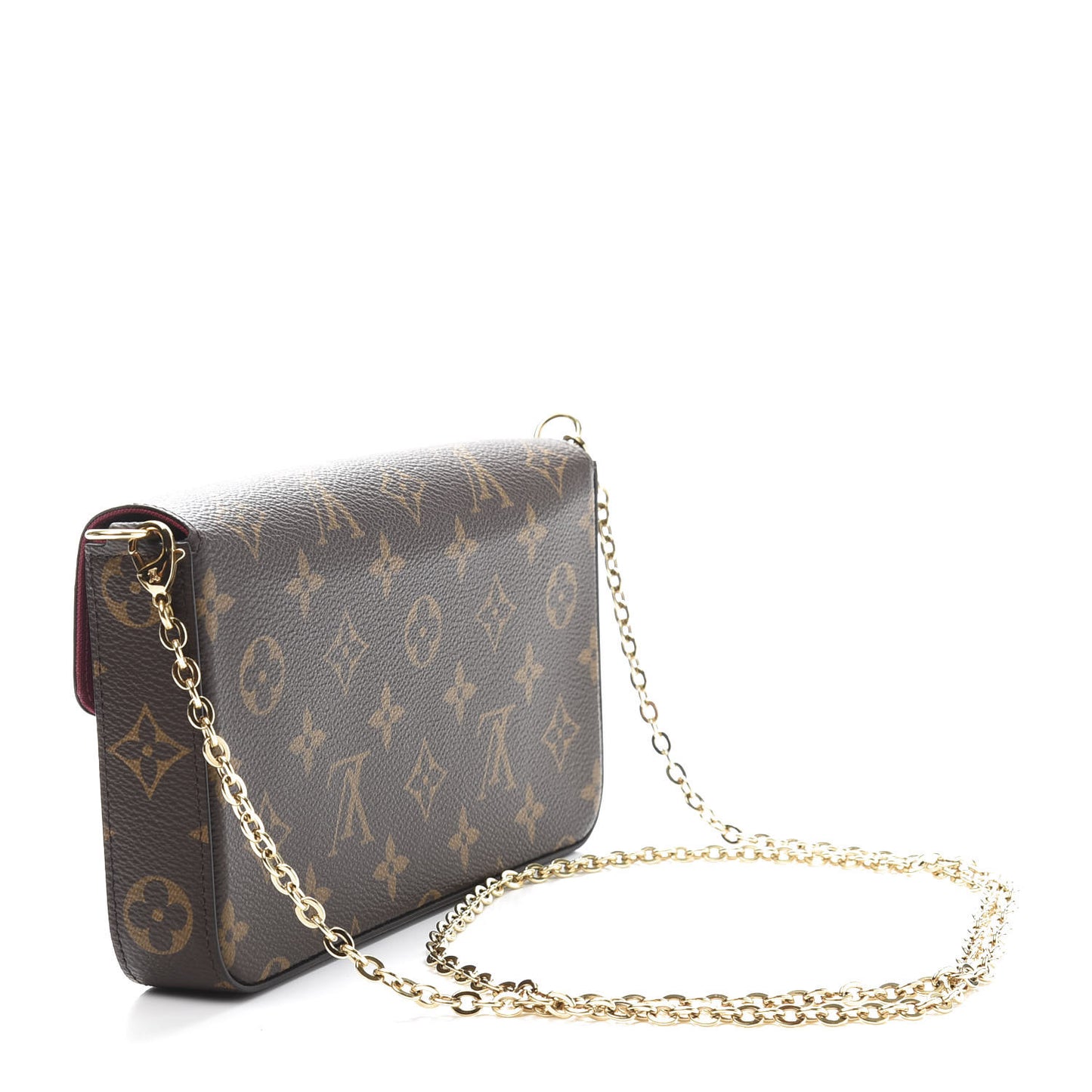 Monogram Pochette Felicie Chain Wallet Fuchsia