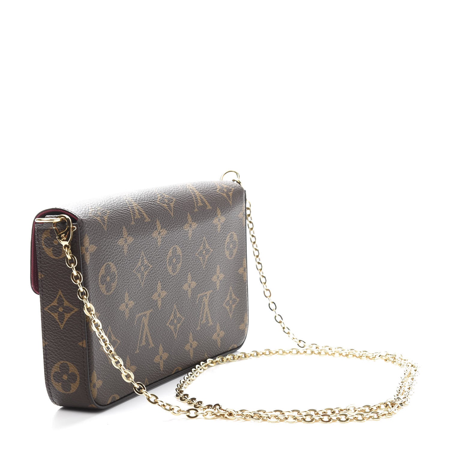 Louis Vuitton Monogram Pochette Felicie Chain Wallet Fuchsia 3 of 13
