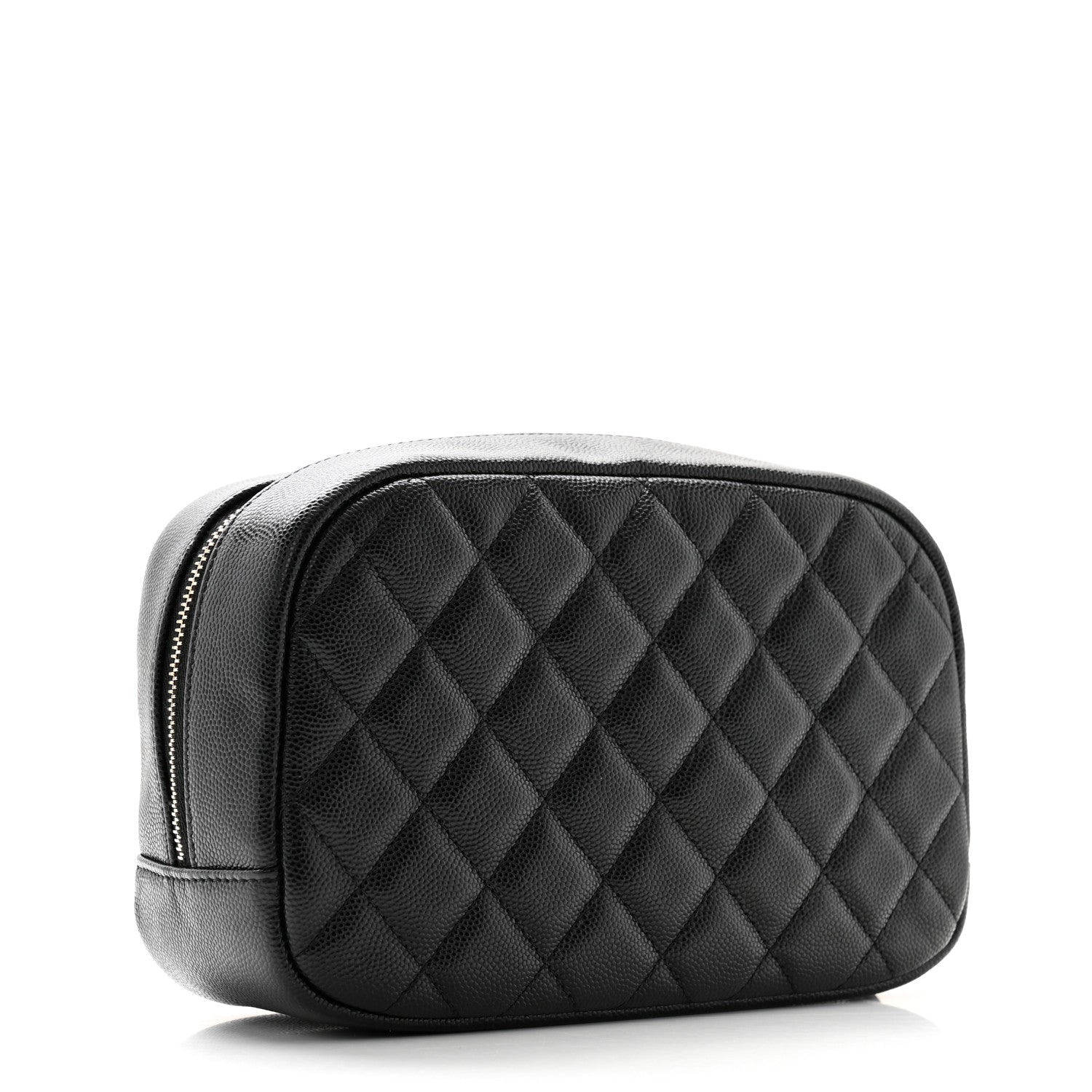Chanel Caviar Quilted Medium Curvy Pouch Cosmetic Case Black 3 of 7