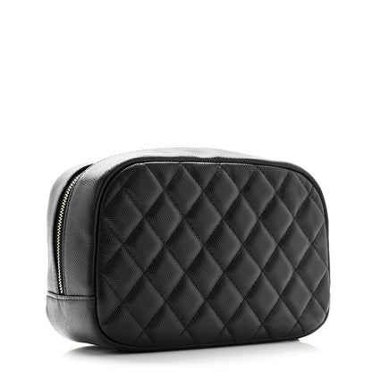 Chanel Caviar Quilted Medium Curvy Pouch Cosmetic Case Black 3 of 7