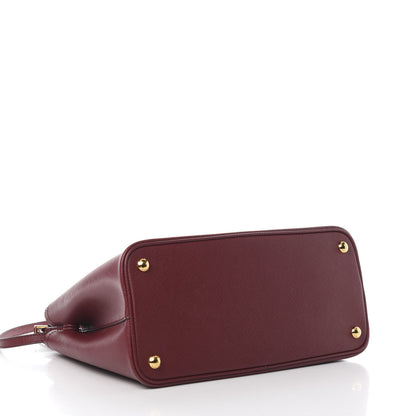 Prada Saffiano Cuir Small Double Bag Cherry Black 4 of 9