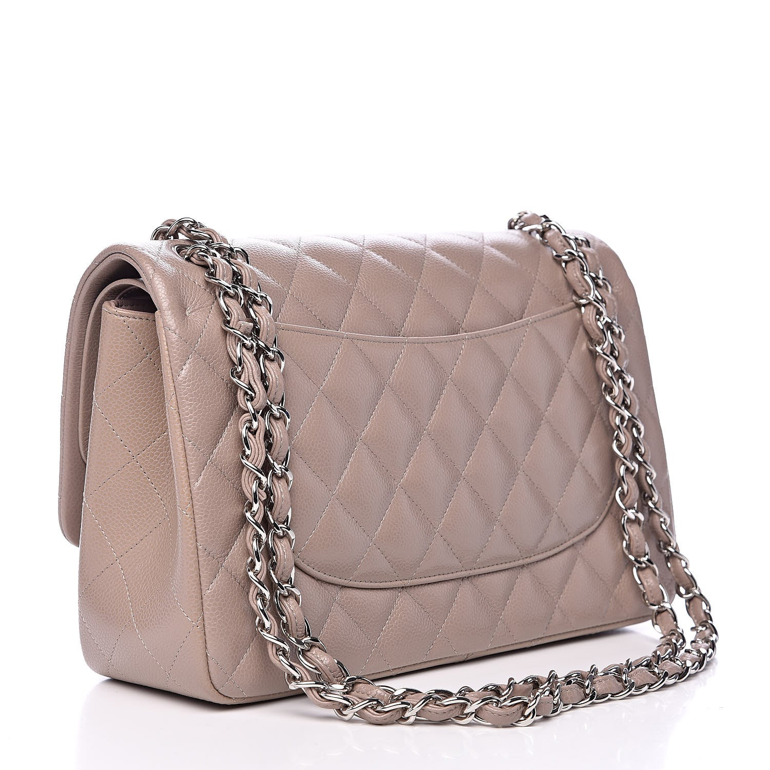 Chanel Caviar Quilted Jumbo Double Flap Taupe 3 of 10
