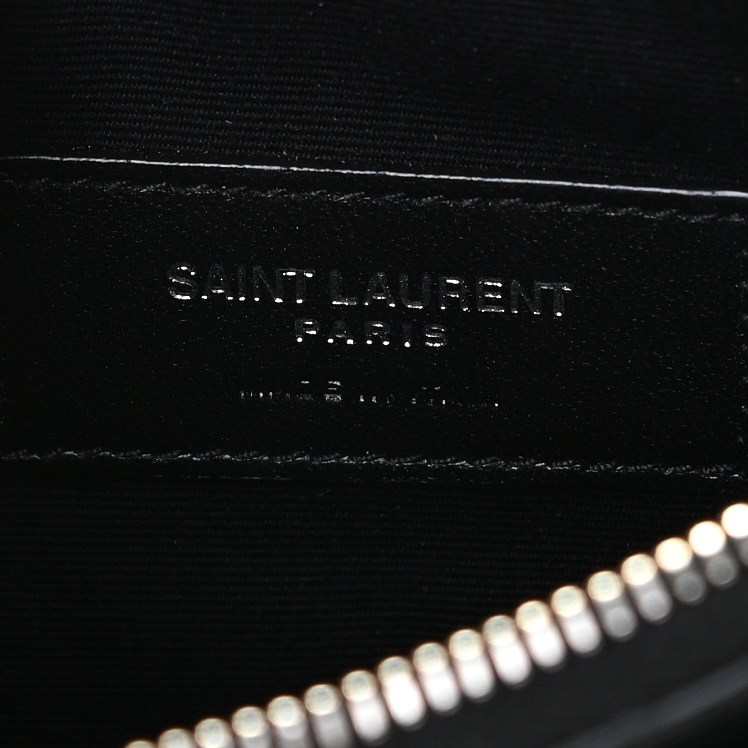 Saint Laurent Grain De Poudre Chevron Monogram Bill Pouch Black 8 of 10