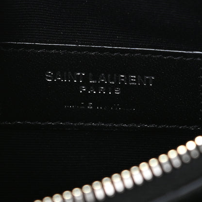 Saint Laurent Grain De Poudre Chevron Monogram Bill Pouch Black 8 of 10