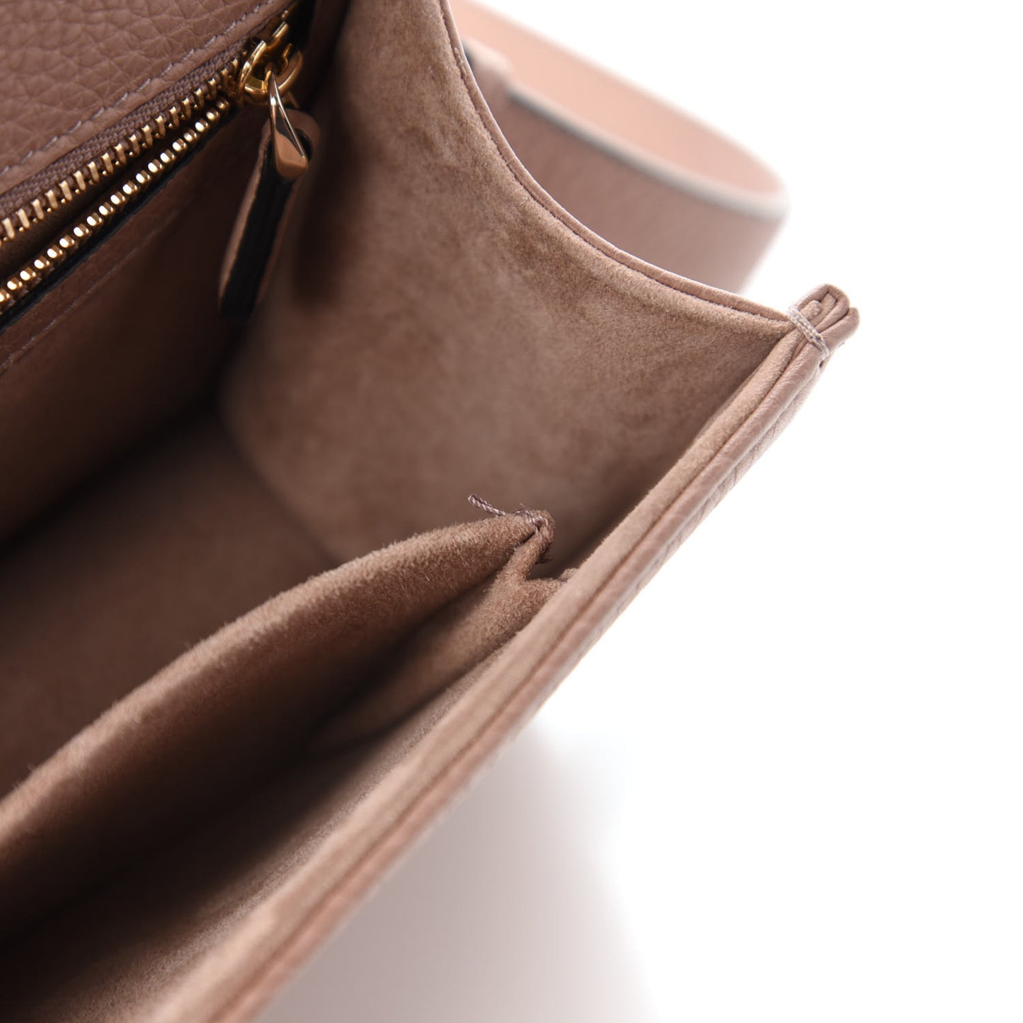 Grained Calfskin Small Diorama Flap Bag Taupe