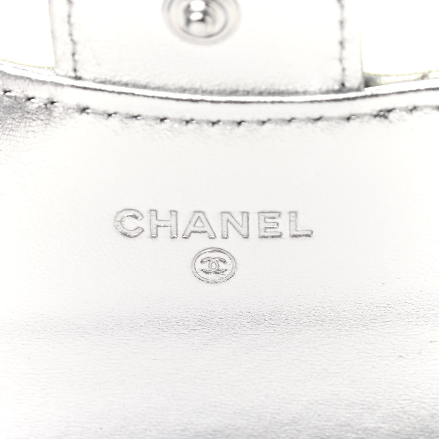 Gradient Metallic Calfskin Quilted Flap Card Holder Wallet Silver Blue Yellow Purple