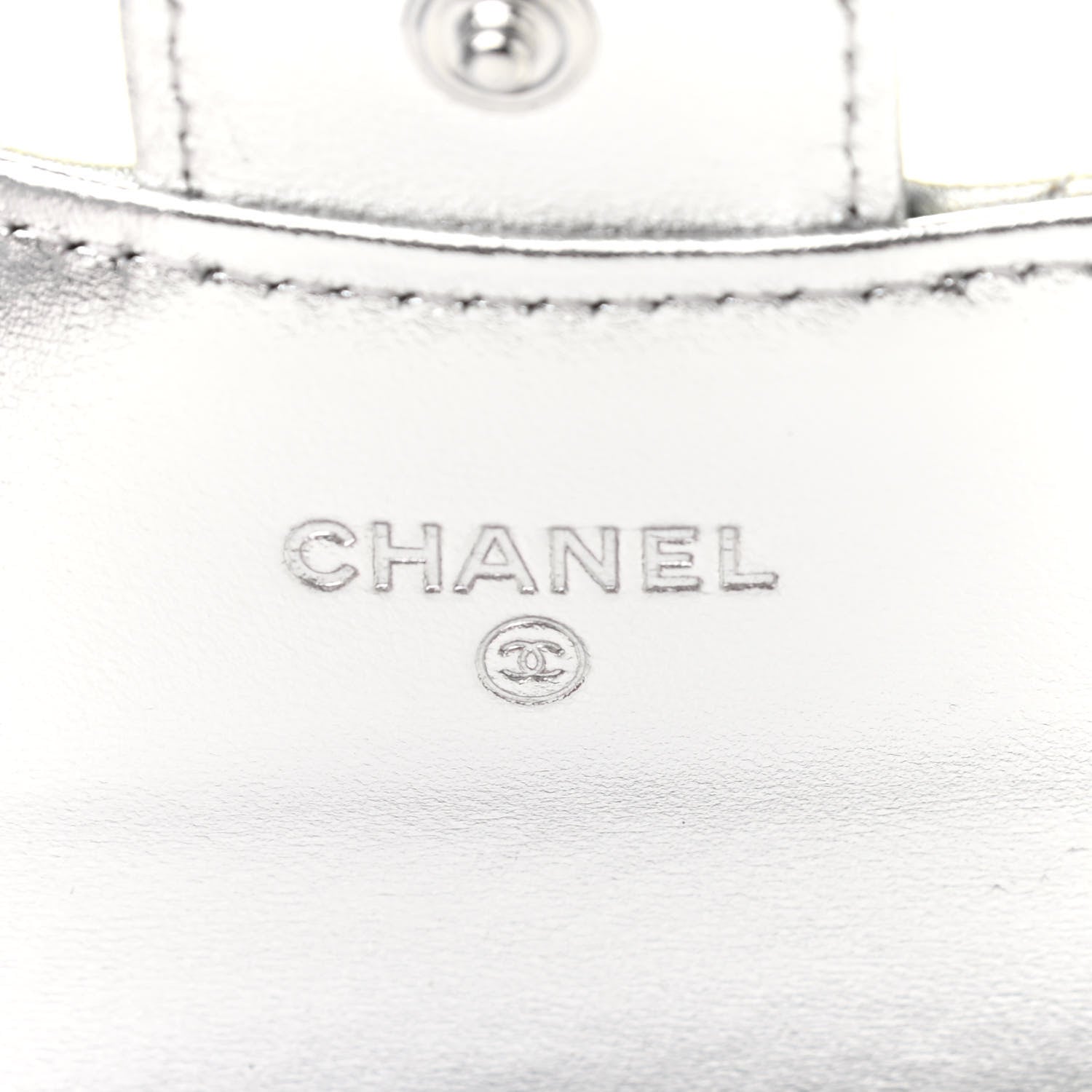 Chanel Gradient Metallic Calfskin Quilted Flap Card Holder Wallet Silver Blue Yellow Purple 6 of 8