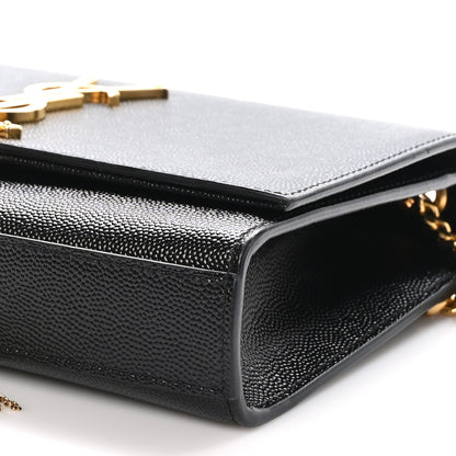 Saint Laurent Grain De Poudre Small Classic Monogram Kate Tassel Satchel Black 10 of 11