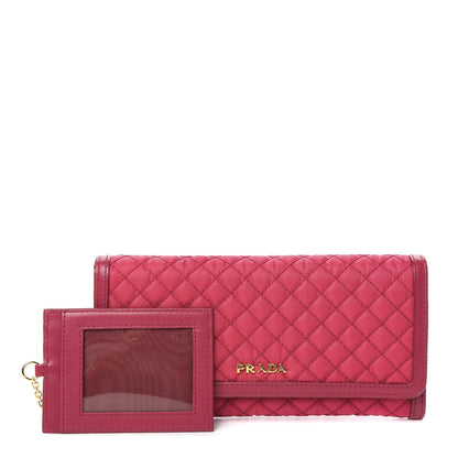 Prada Tessuto Nylon Quilted Continental Flap Wallet Ibisco 1 of 6
