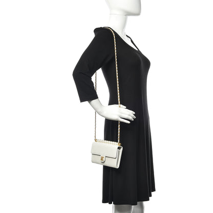 Chanel Lambskin Quilted Chic Pearls Clutch With Chain White 2 of 10