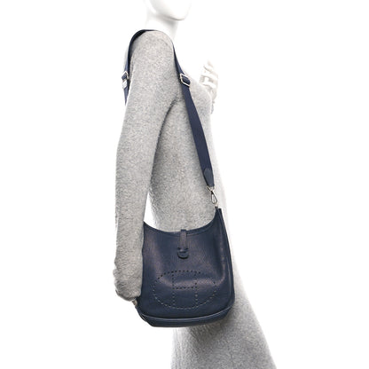 Hermes Taurillon Clemence Evelyne III PM Bleu Nuit 3 of 19