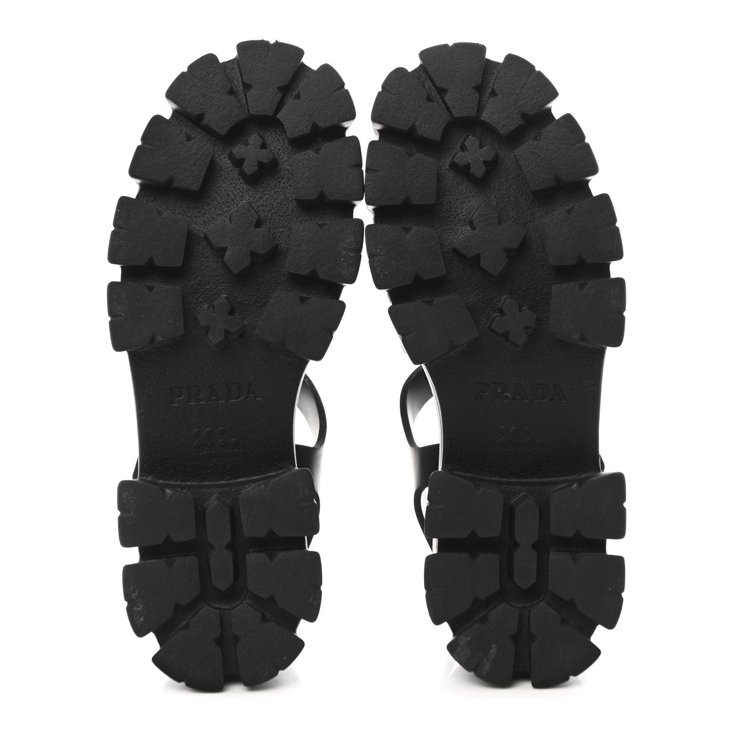 Prada Foam Rubber Triangle Logo Monolith 55mm Cage Sandals 40 Black 6 of 11