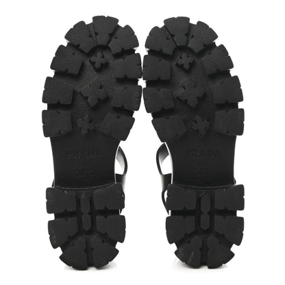 Prada Foam Rubber Triangle Logo Monolith 55mm Cage Sandals 40 Black 6 of 11