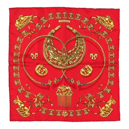 Hermes Silk Mousseline Les Cavaliers D'Or Scarf 1 of 4