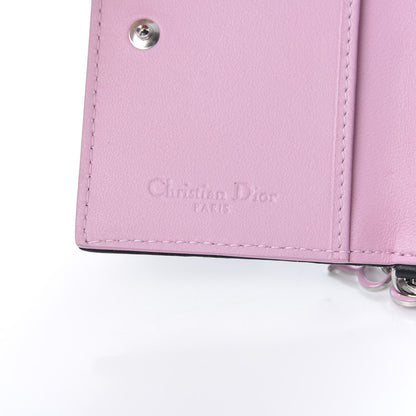 Christian Dior Lambskin Cannage Bi-Color Small Lady Dior Flap Card Holder Black Pink 6 of 8