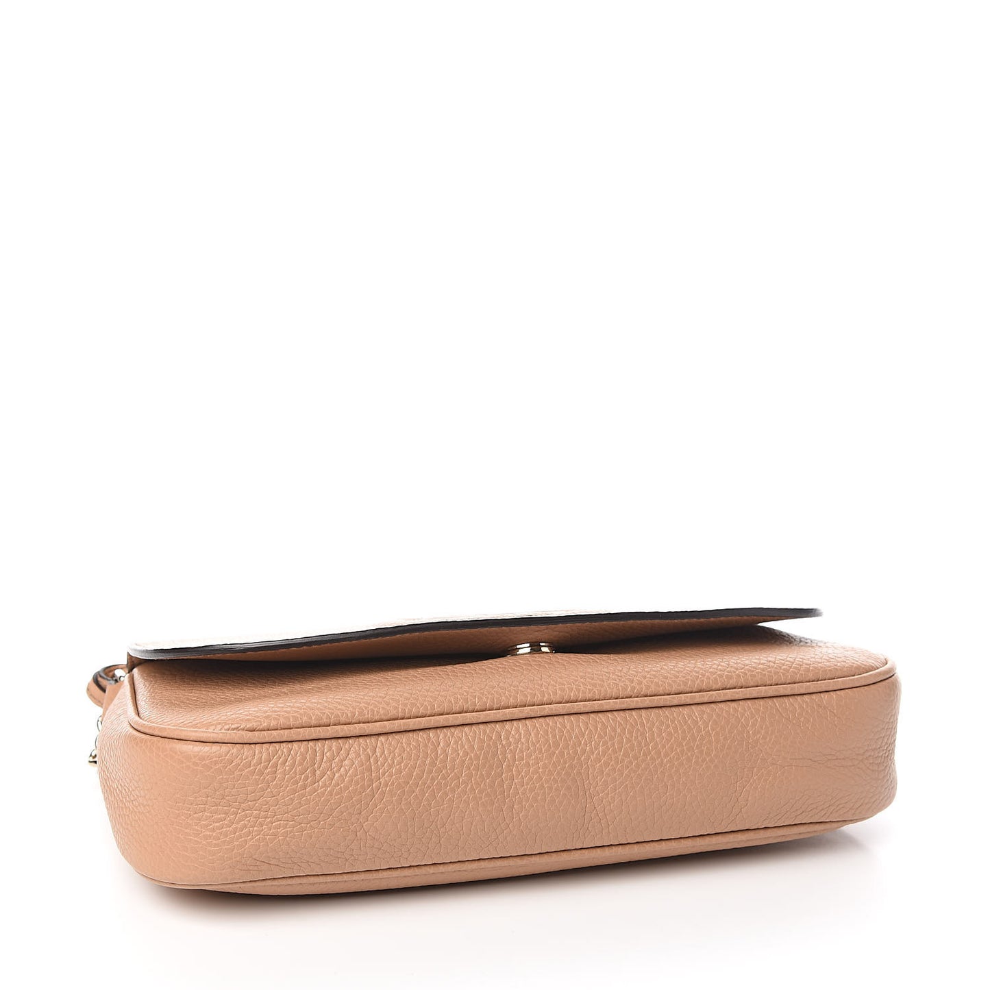Pebbled Calfskin Medium Soho Flap Crossbody Camelia