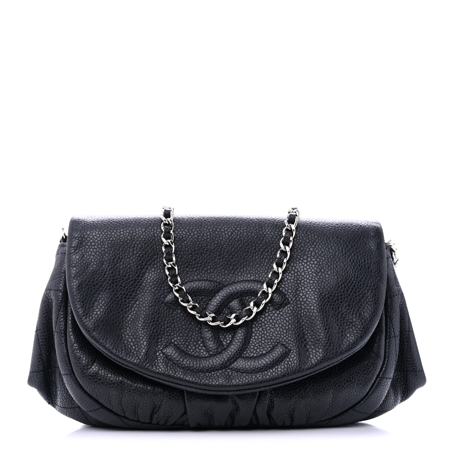 Chanel Caviar Half Moon Wallet On Chain WOC Black 1 of 12