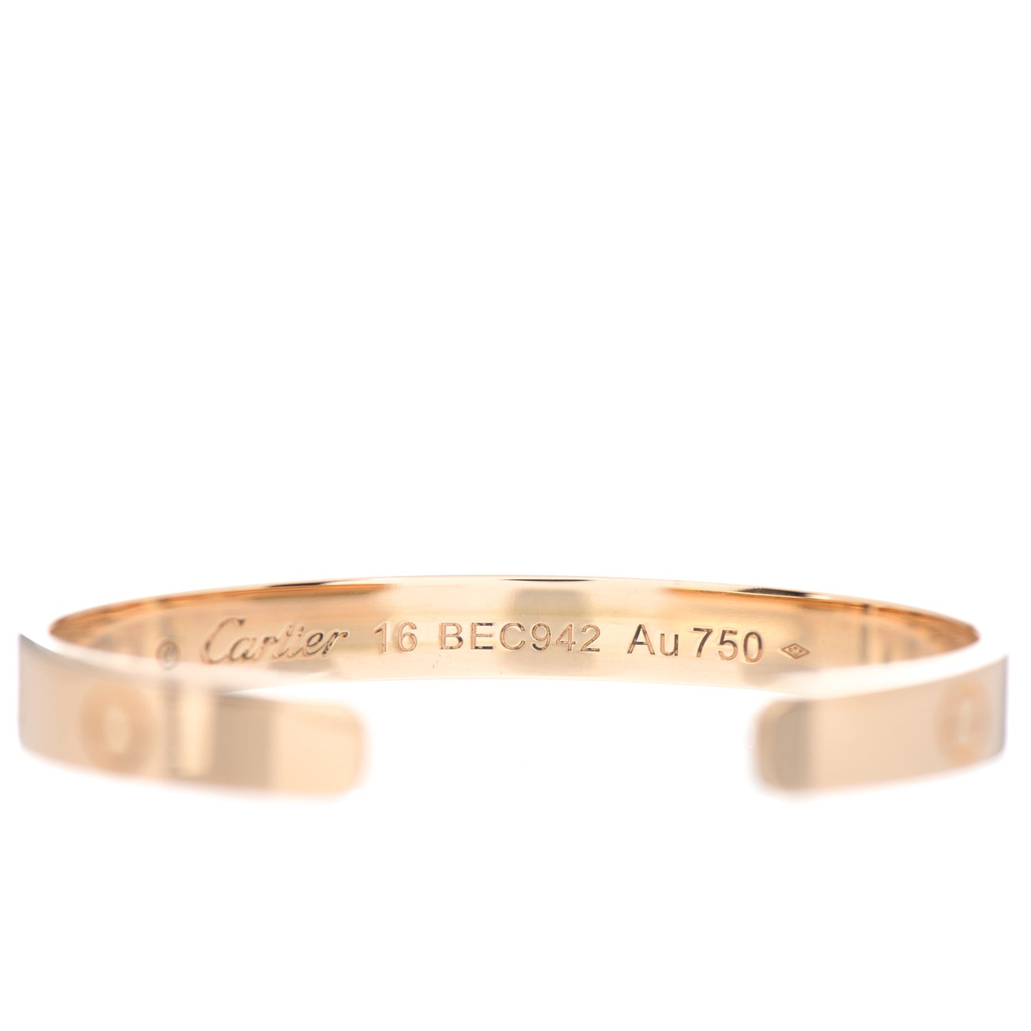 18K Yellow Gold LOVE Cuff Bracelet 16