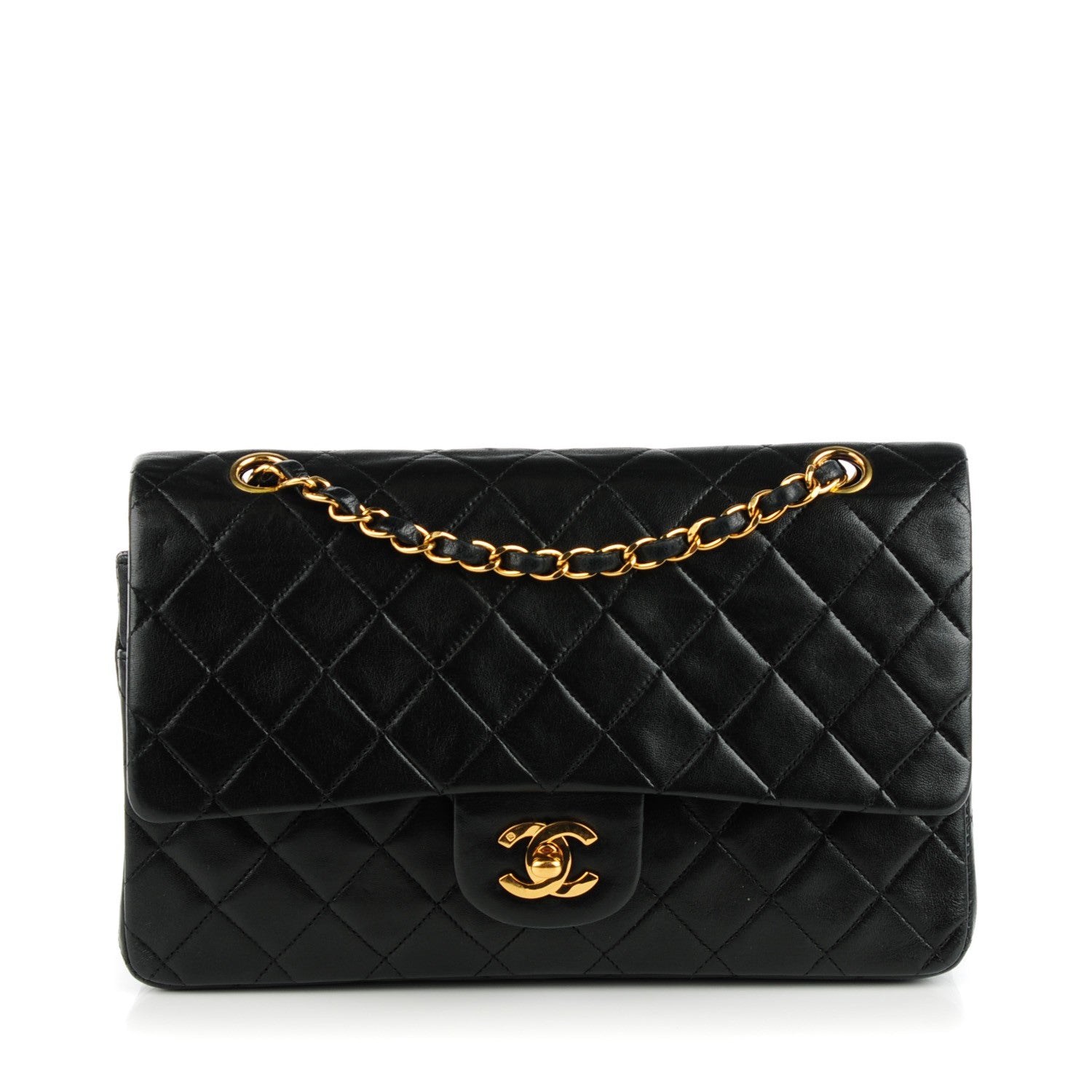 Chanel Lambskin Quilted Medium Double Flap Black 1 of 9