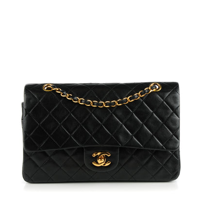 Chanel Lambskin Quilted Medium Double Flap Black 1 of 9