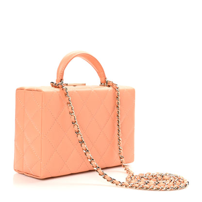 Chanel Lambskin Quilted Small CC Top Handle Box Bag Light Orange 3 of 10