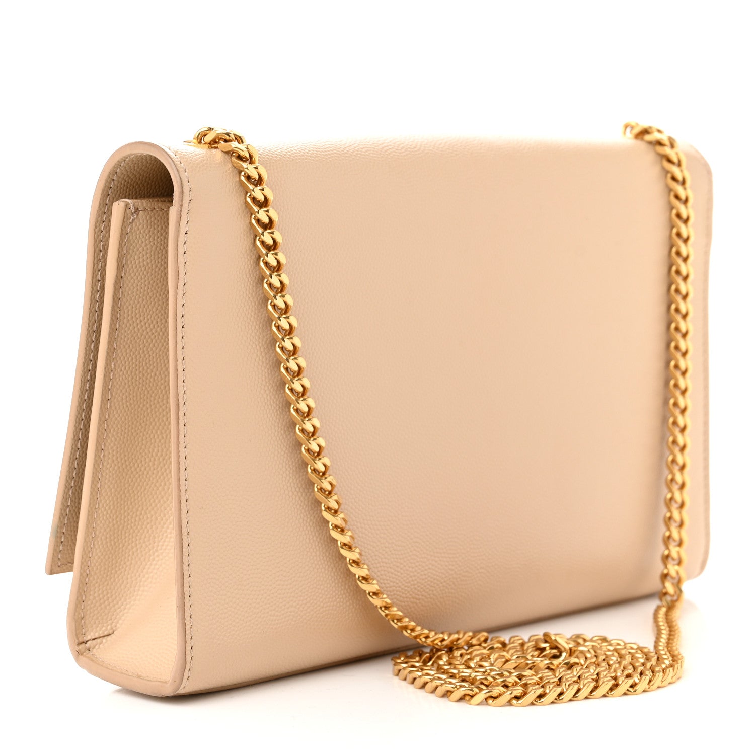 Saint Laurent Grain De Poudre Medium Monogram Kate Satchel Dark Beige 3 of 13