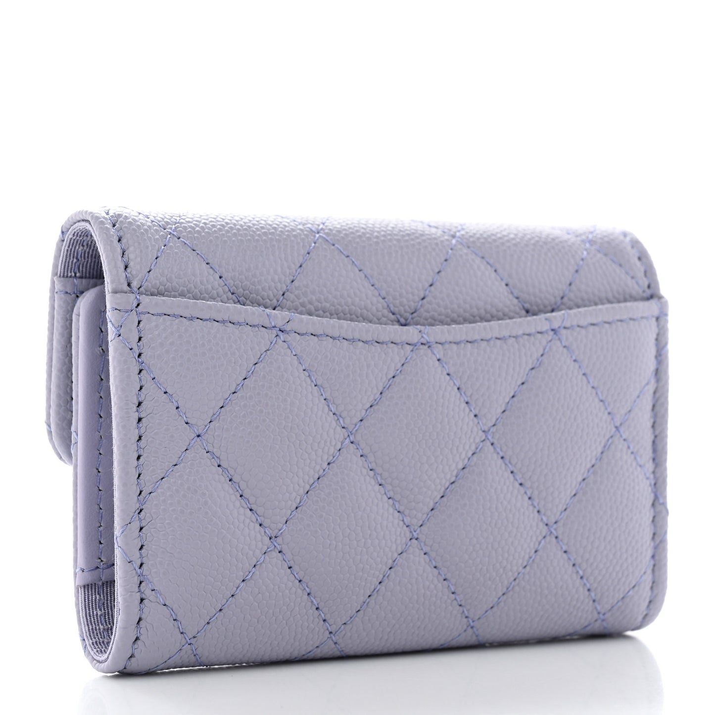 Caviar Quilted Classic 4 Key Holder Wallet Light Purple