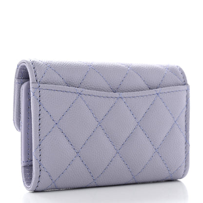 Chanel Caviar Quilted Classic 4 Key Holder Wallet Light Purple 3 of 8