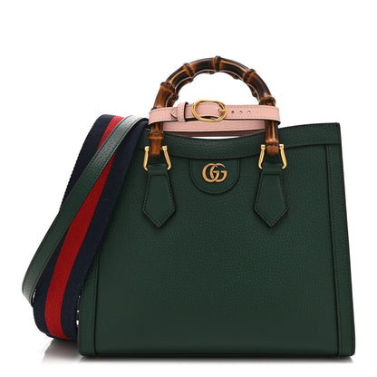 Gucci Wonka Grain Calfskin Small Diana Tote Bag Vintage Green Powder Pink 1 of 10