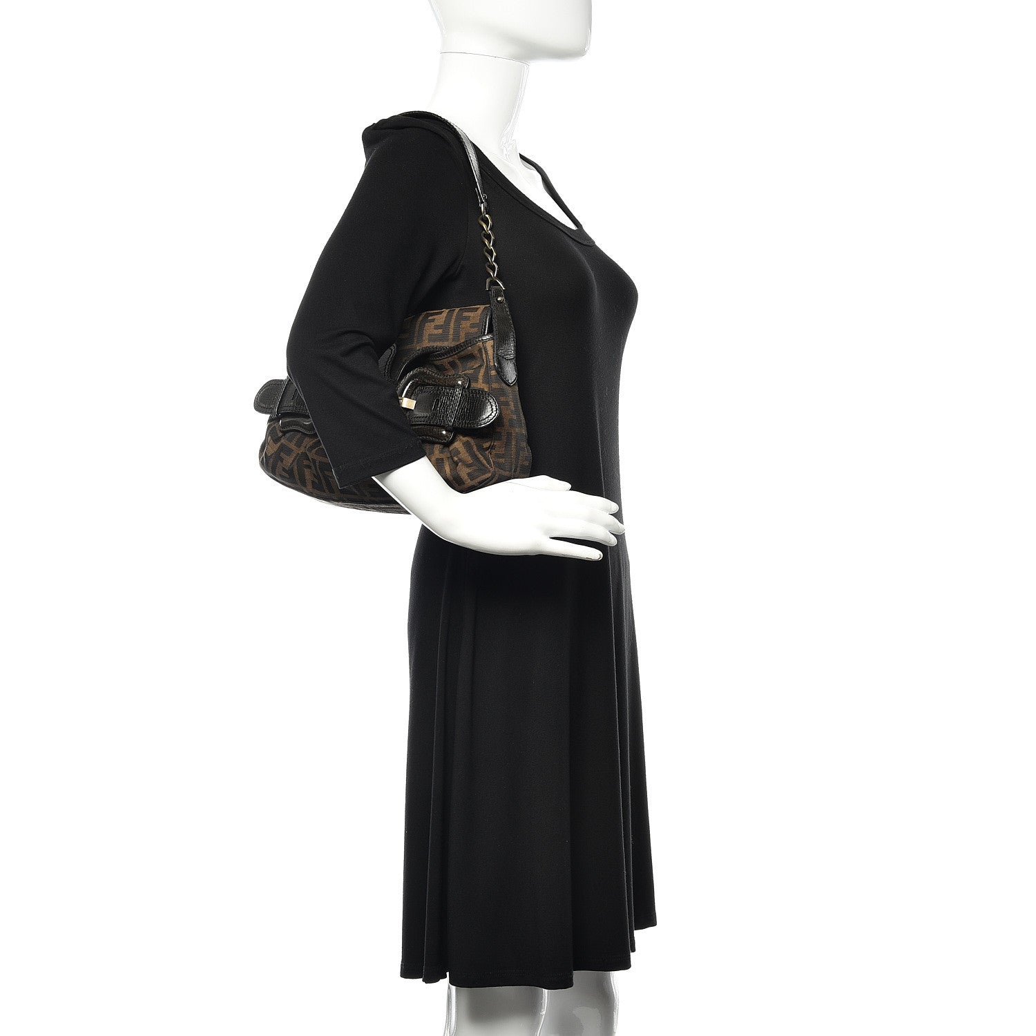Fendi Zucca B Bis Flap Bag Tobacco Castagna 2 of 10