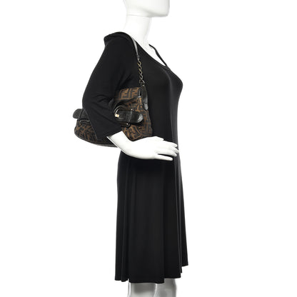 Fendi Zucca B Bis Flap Bag Tobacco Castagna 2 of 10