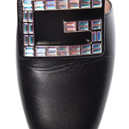 Gucci Malaga Kid Crystal Square G Madelyn Mules 35 Black 8 of 9