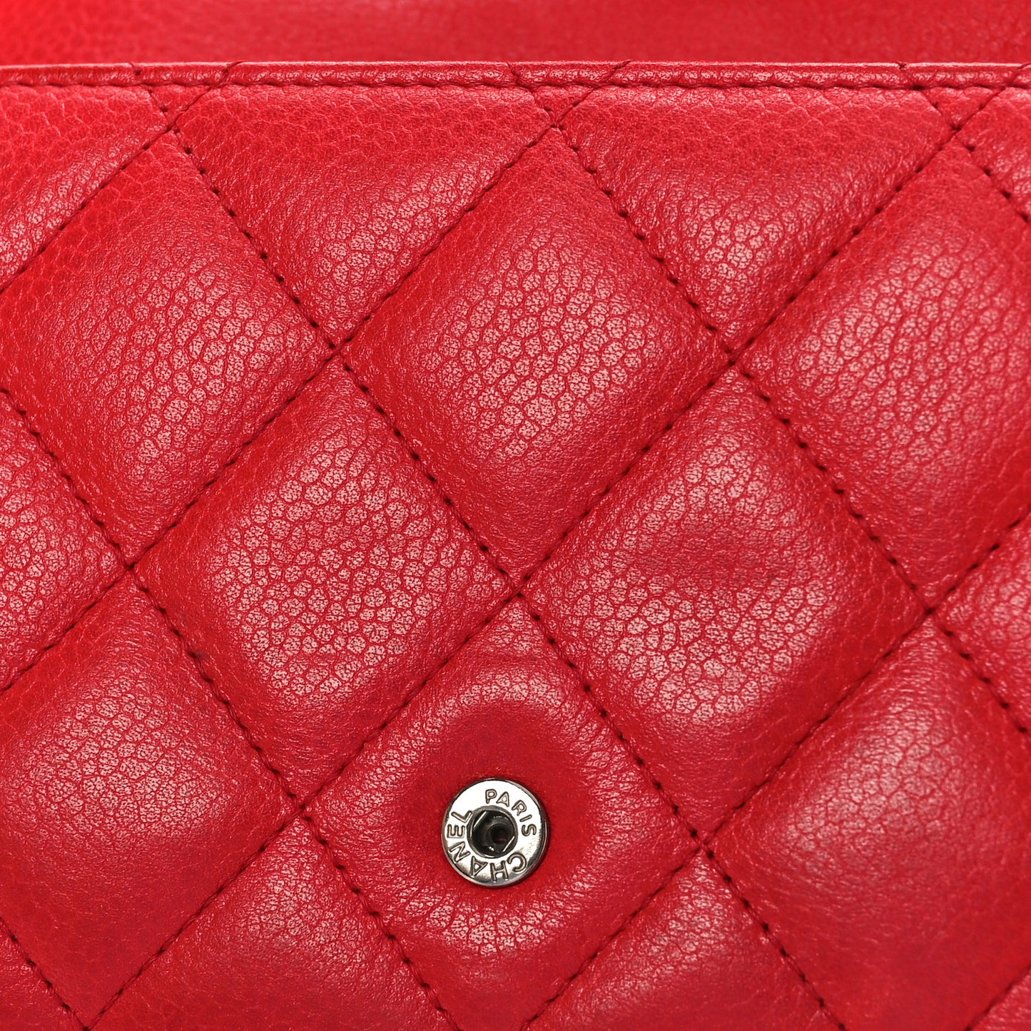 Caviar Quilted Large Flap Wallet Red