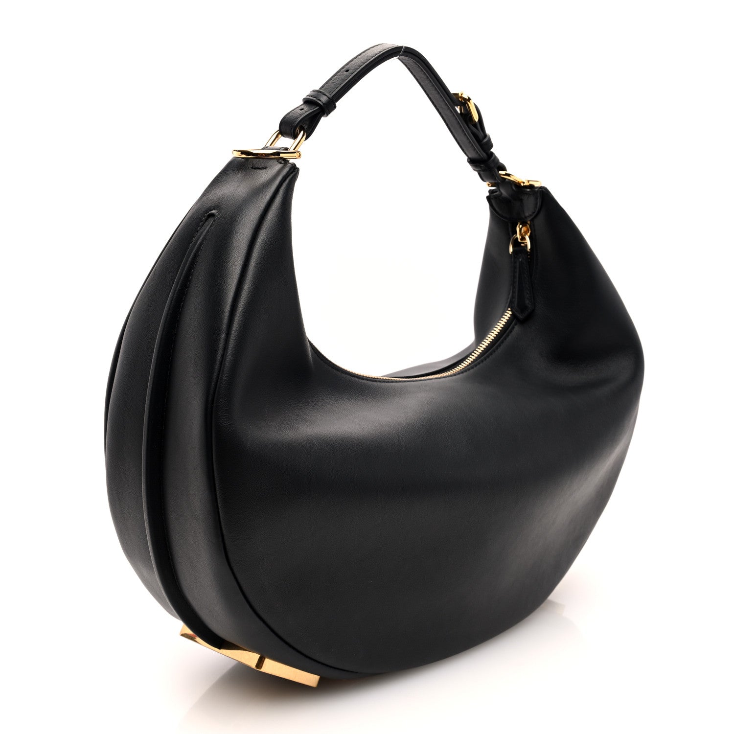 Fendi Vitello Grace Matte Medium Fendigraphy Hobo Bag Black 3 of 10