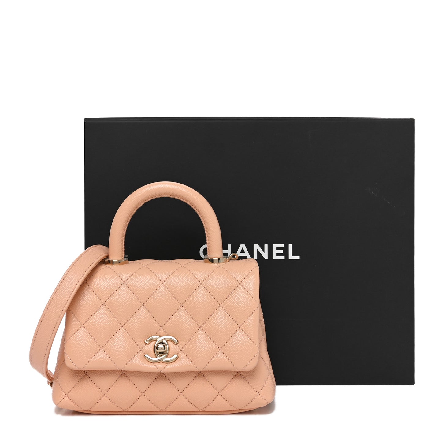 Caviar Quilted Extra Mini Coco Handle Flap Light Pink