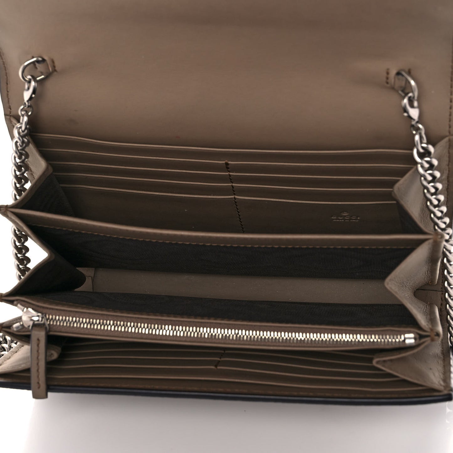 GG Supreme Monogram Mini Dionysus Chain Wallet Beige Taupe