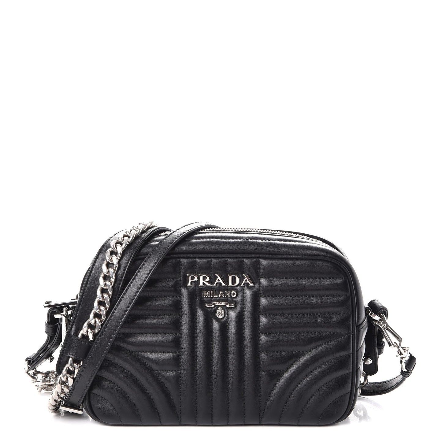 Soft Calfskin Diagramme Crossbody Bag Black