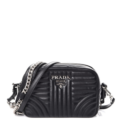 Prada Soft Calfskin Diagramme Crossbody Bag Black 1 of 8