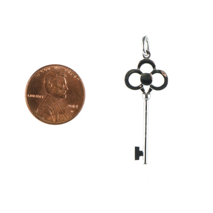 Tiffany 18K White Gold Diamond Crown Key Pendant 2 of 4